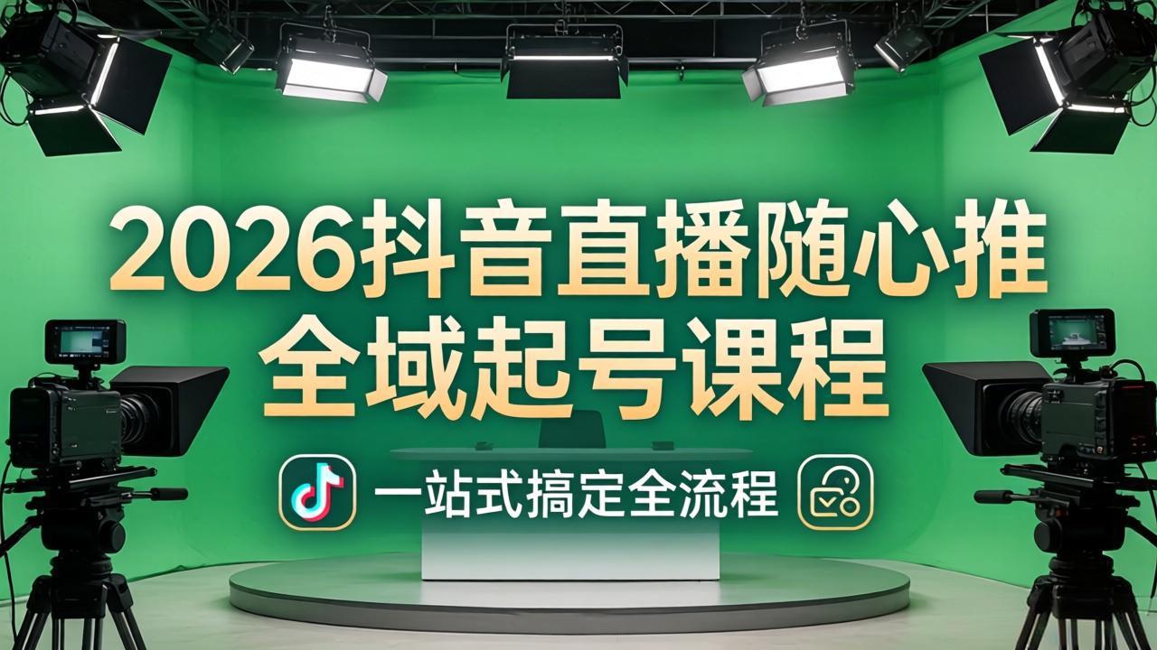 2026抖音直播随心推全域起号课程(更新4月18)：一站式搞定直播起号、稳号、放量全流程-紫橙网创项目网