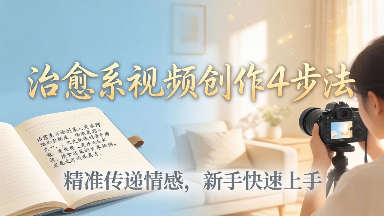 治愈系视频创作4步法：从文案打磨到画面呈现，精准传递情感，新手快速上手出优质内容-紫橙网创项目网