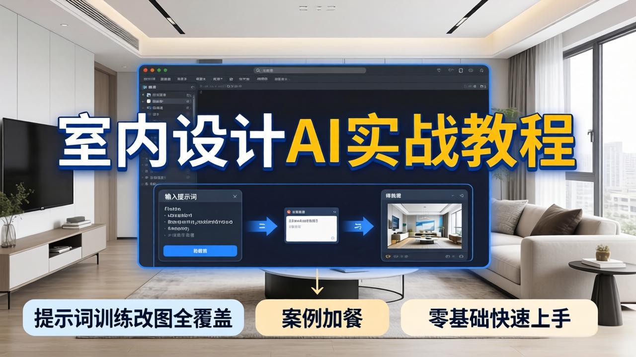 2026室内设计AI实战教程,提示词训练改图全覆盖,搭配案例加餐,零基础也能快速上手-紫橙网创项目网