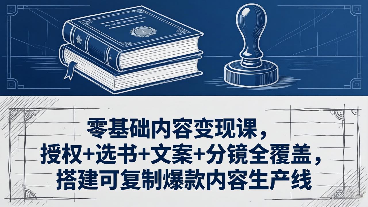 零基础内容变现课，授权+选书+文案+分镜全覆盖，搭建可复制爆款内容生产线-紫橙网创项目网