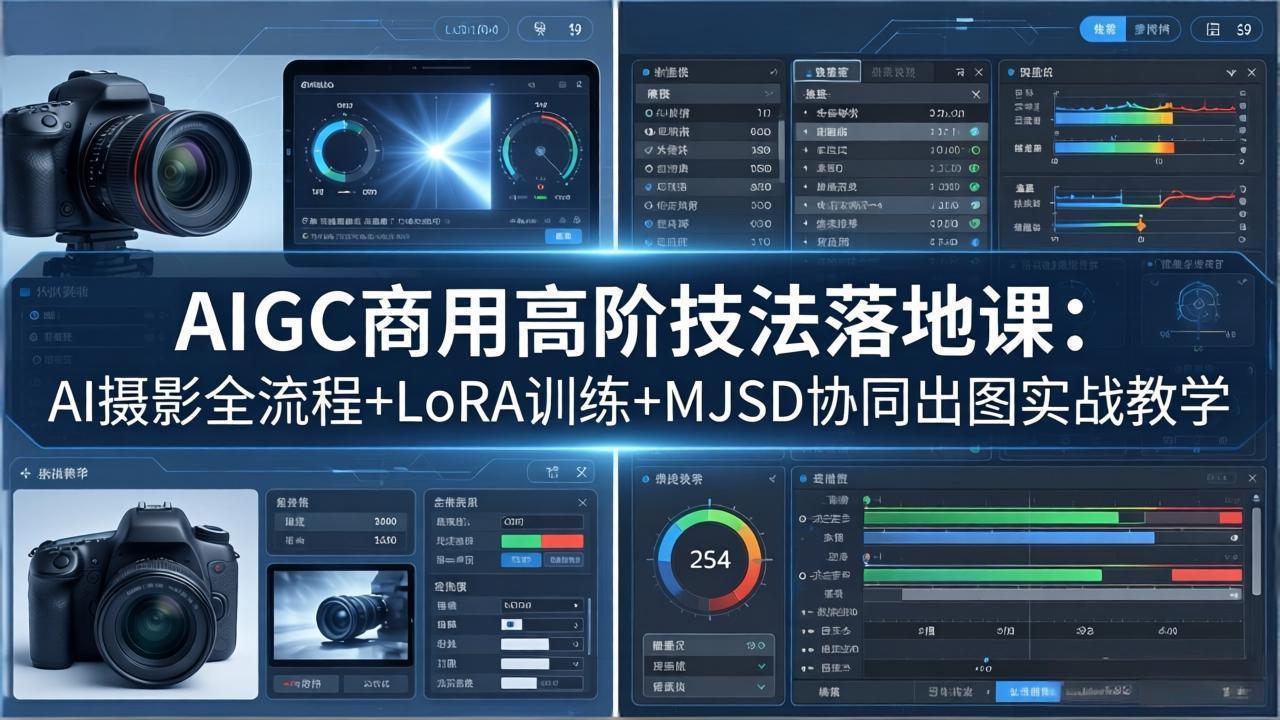 AIGC商用高阶技法落地课:AI摄影全流程+LoRA训练+MJSD协同出图实战教学-紫橙网创项目网