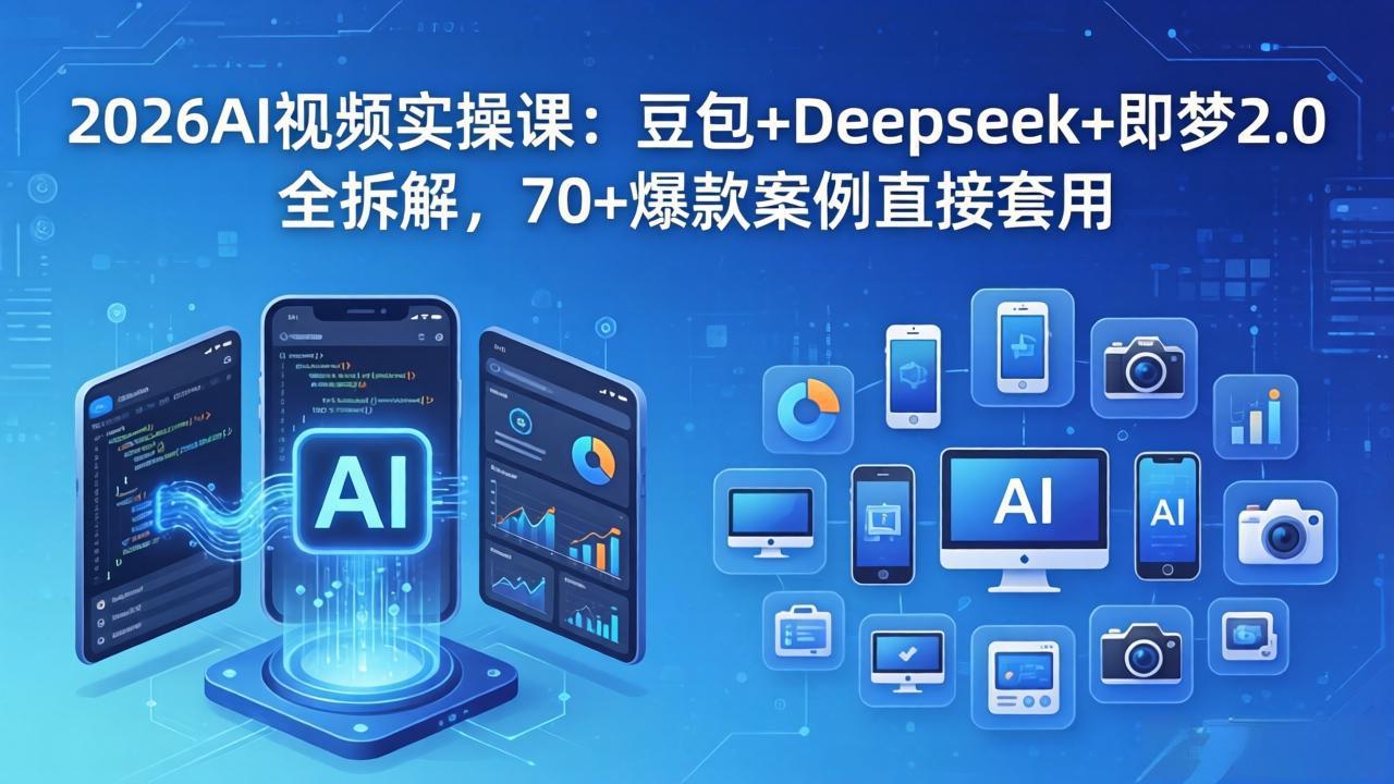 2026AI视频实操课：豆包+Deepseek+即梦2.0全拆解，70+爆款案例直接套用-紫橙网创项目网
