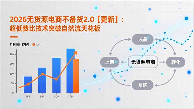2026无货源电商不备货2.0【更新-5月】：超低费比技术突破自然流天花板，单店月利润1-3万元-紫橙网创项目网
