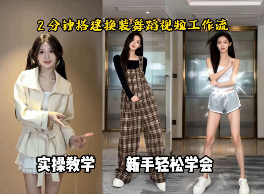 通过Coze工作流,制作《跳舞卡点换装视频》,两分钟制作完成,从0到1演示搭建过程-紫橙网创项目网