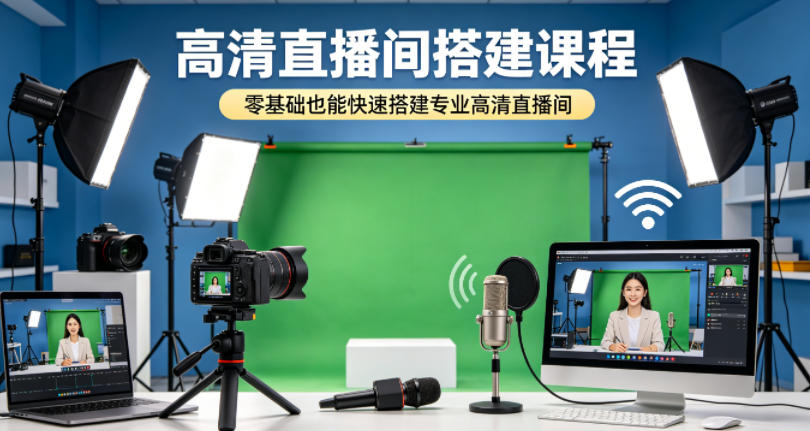 高清直播间搭建课程,零基础也能快速搭建专业高清直播间-紫橙网创项目网