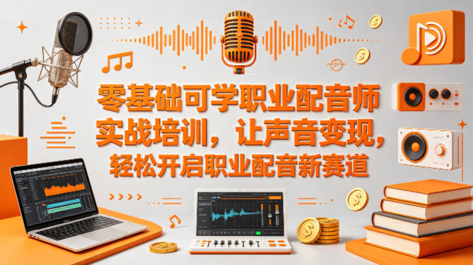 零基础可学职业配音师实战培训,让声音变现,轻松开启职业配音新赛道-紫橙网创项目网