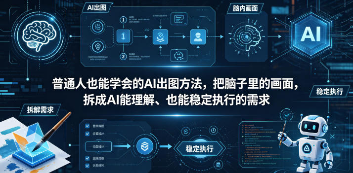 普通⼈也能学会的AI出图⽅法,把脑子里的画面,拆成AI能理解、也能稳定执行的需求【文档】-紫橙网创项目网