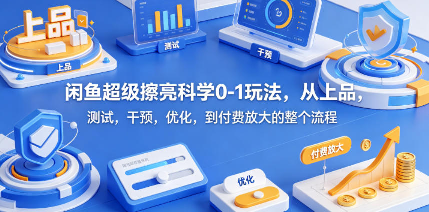 闲鱼超级擦亮科学0-1玩法，从上品，测试，干预，优化，到付费放大的整个流程-紫橙网创项目网