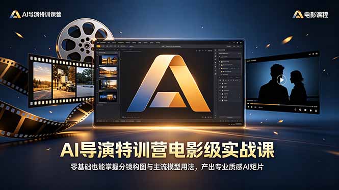 AI导演特训营电影级实战课，零基础也能掌握分镜构图与主流模型用法，产出专业质感AI短片-紫橙网创项目网
