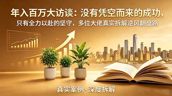 年入百万大访谈-更新：没有凭空而来的成功，只有全力以赴的坚守，多位大佬真实拆解逆风翻盘路-紫橙网创项目网