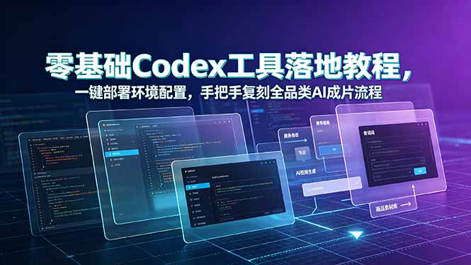 零基础Codex工具落地教程，一键部署环境配置，手把手复刻全品类AI成片流程-紫橙网创项目网
