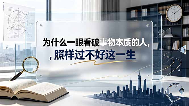 付费文章:为什么一眼看破事物本质的人,照样过不好这一生-紫橙网创项目网