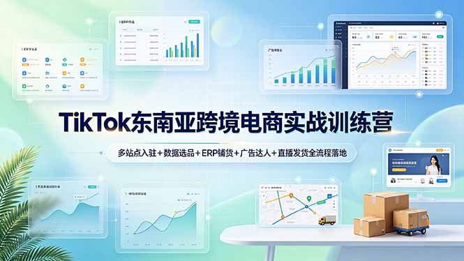 TikTok东南亚跨境电商实战训练营:多站点入驻+数据选品+ERP铺货+广告达人+直播发货全流程落地-紫橙网创项目网