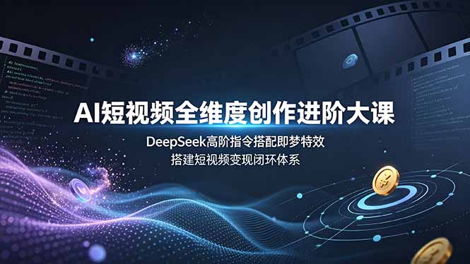AI短视频全维度创作进阶大课,DeepSeek高阶指令搭配即梦特效,搭建短视频变现闭环体系-紫橙网创项目网