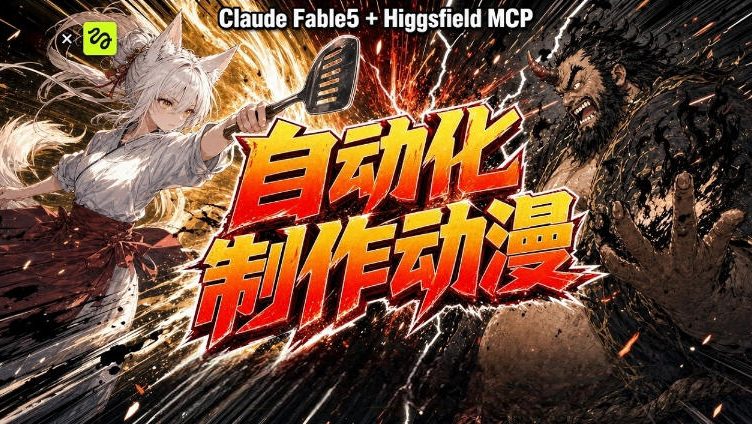 AI自动化动漫制作！Claude Fable 5接入Higgsfield MCP，直接生成完整创意内容-紫橙网创项目网