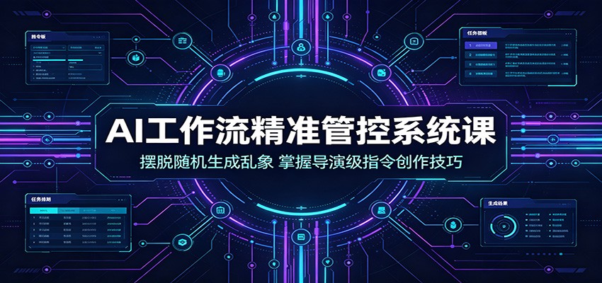 AI工作流精准管控系统课：摆脱随机生成乱象，掌握导演级指令创作技巧-紫橙网创项目网