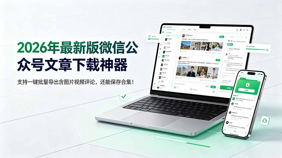 2026年最新版微信公众号文章下载神器，支持一键批量导出含图片视频评论，还能保存合集！ - 中创网
