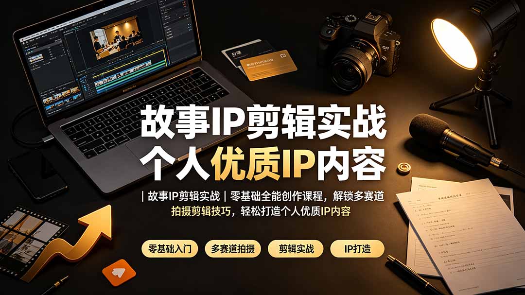 故事IP剪辑实战｜零基础全能创作课程，解锁多赛道拍摄剪辑技巧，轻松打造个人优质IP内容-紫橙网创项目网