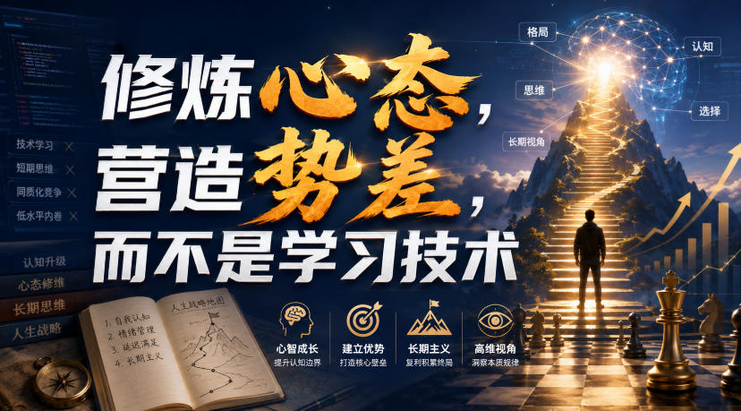 付费文章：修炼心态，营造势差，而不是学习技术-紫橙网创项目网