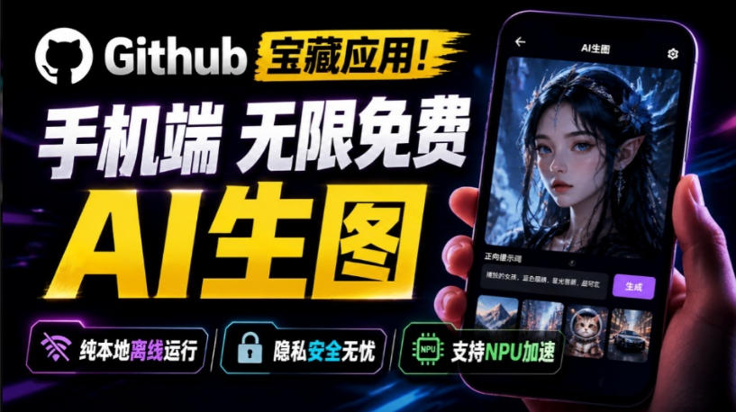 Github宝藏应用!手机端无限免费AI生图,纯本地离线运行,支持NPU加速斩获3.1k stars,local-dream-紫橙网创项目网