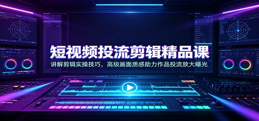 短视频投流剪辑精品课：讲解剪辑实操技巧，高级画面质感助力作品投流放大曝光-紫橙网创项目网