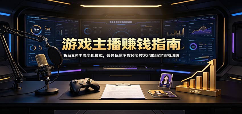 游戏主播赚钱指南：拆解6种主流变现模式，普通玩家不靠顶尖技术也能稳定直播增收-紫橙网创项目网