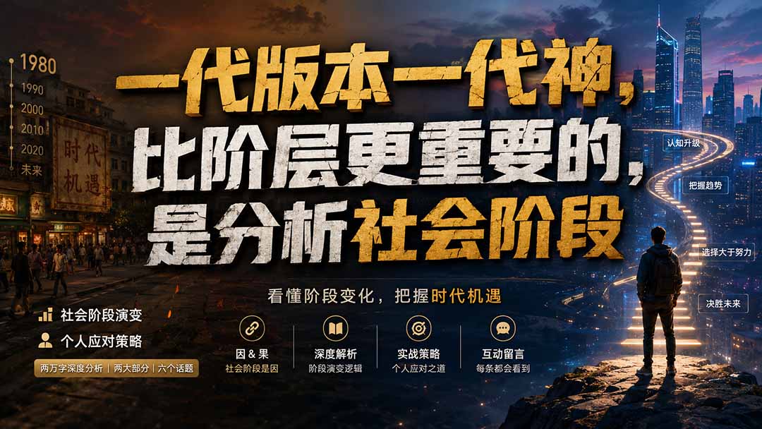 付费文章：一代版本一代神，比阶层更重要的，是分析社会阶段 - 中创网