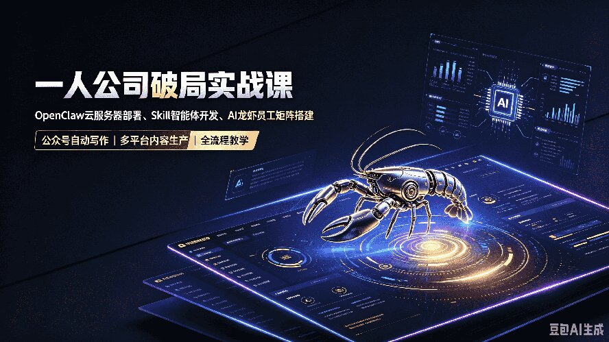 一人公司破局实战课|OpenClaw云服务器部署、Skill智能体开发、AI龙虾员工矩阵搭建,公众号自动写作与多平台内容...-紫橙网创项目网