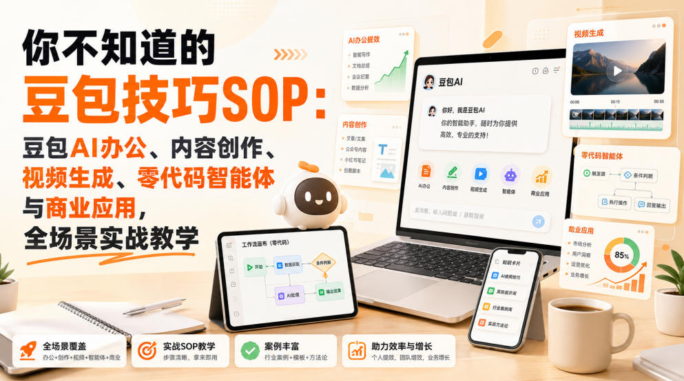 你不知道的豆包技巧SOP:豆包AI办公、内容创作、视频生成、零代码智能体与商业应用,全场景实战教学-紫橙网创项目网