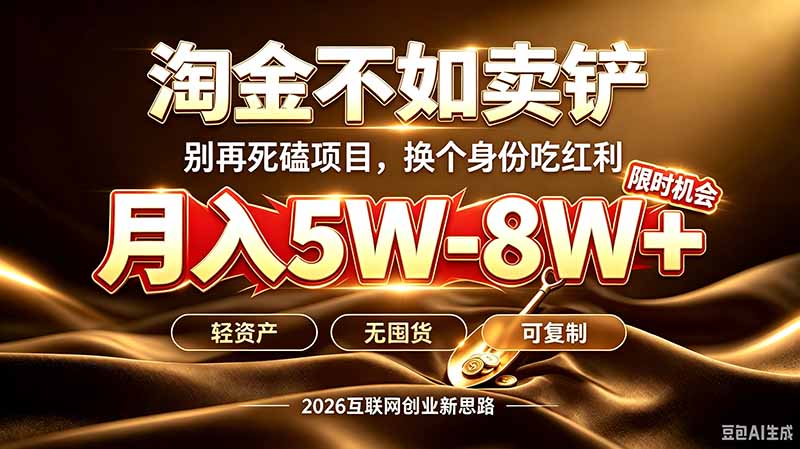 别再傻乎乎埋头跑项目！互联网真正赚钱逻辑：做卖铲人，拒绝当韭菜，逆风翻盘月入5-8W+-紫橙网创项目网