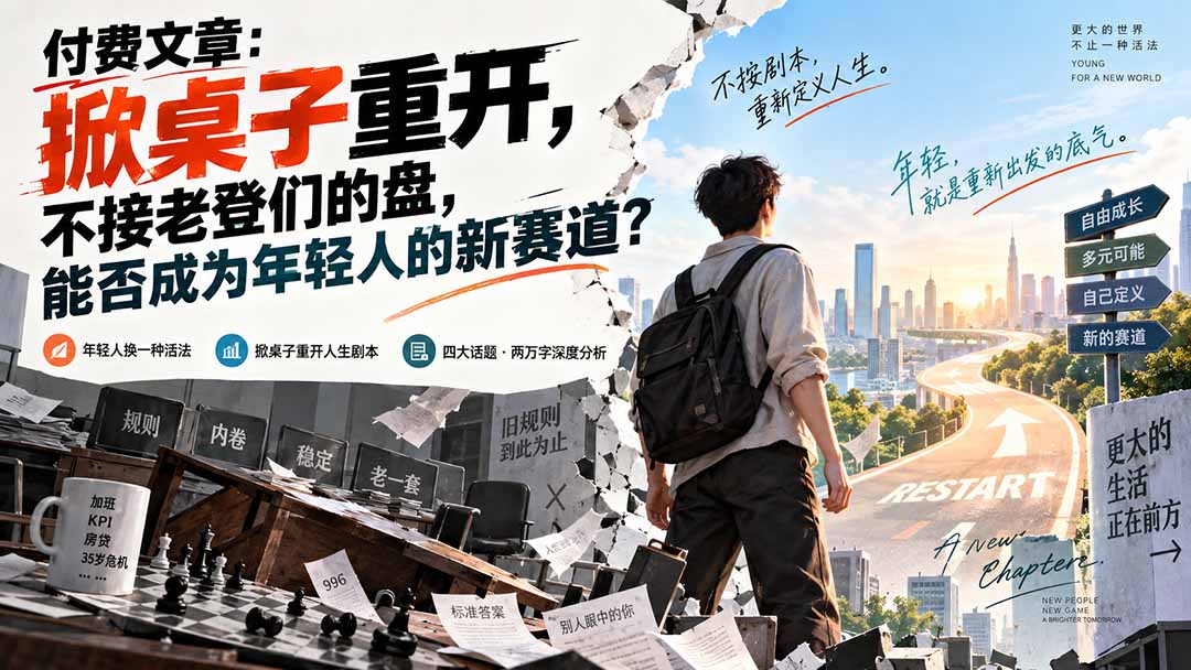 付费文章：掀桌子重开，不接老登们的盘，能否成为年轻人的新赛道？-紫橙网创项目网