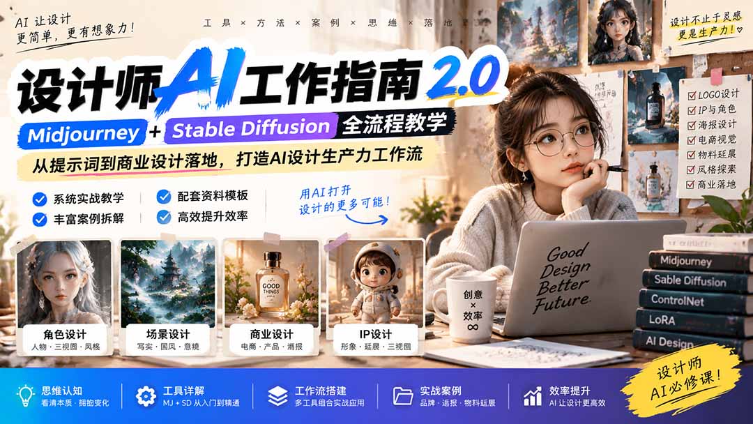 《设计师AI工作指南 2.0》-无水印课：从思维落地，解锁 AI 设计生产力-紫橙网创项目网