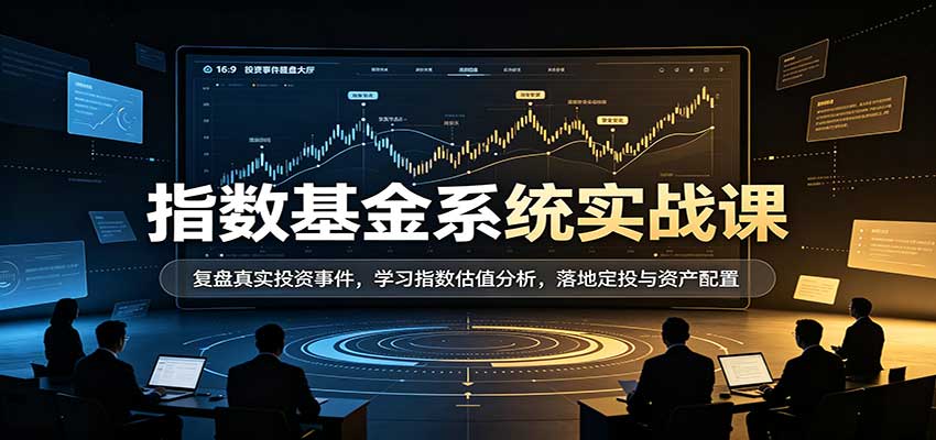 指数基金系统实战课:复盘真实投资事件,学习指数估值分析,落地定投与资产配置-紫橙网创项目网