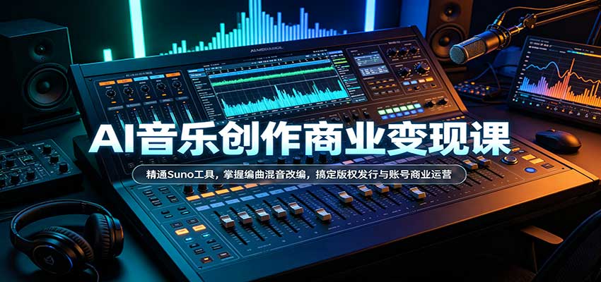 AI音乐创作商业变现课：精通Suno工具，掌握编曲混音改编，搞定版权发行与账号商业运营-紫橙网创项目网