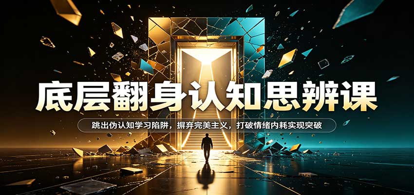 底层翻身认知思辨课：跳出伪认知学习陷阱，摒弃完美主义，打破情绪内耗实现突破-紫橙网创项目网