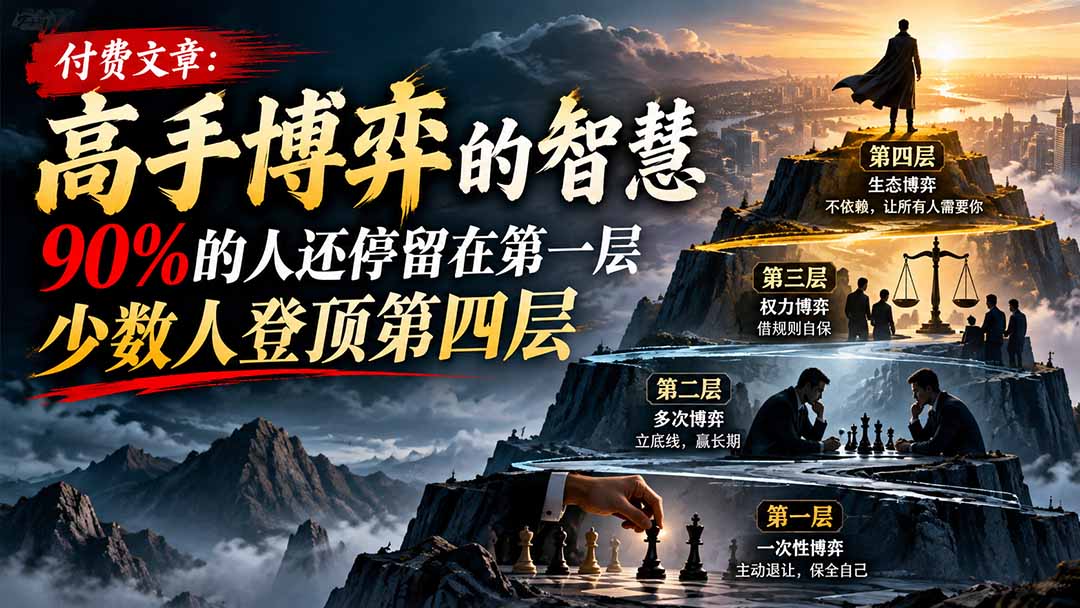 【无水印】付费文章：高手博弈的智慧，90%的人还停留在第一层，少数人登顶第四层-紫橙网创项目网