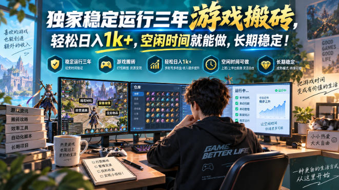 三款AI自动化游戏副业，日入千元，可批量矩阵操作适合新手小白！-紫橙网创项目网