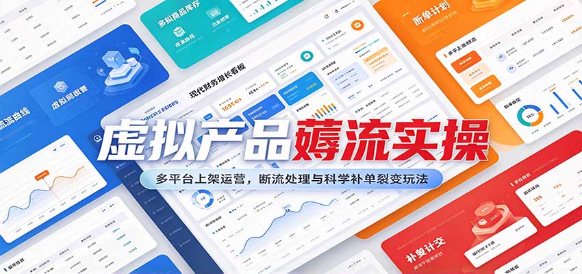 虚拟产品薅流实操：多平台上架运营，断流处理与科学补单裂变玩法-紫橙网创项目网